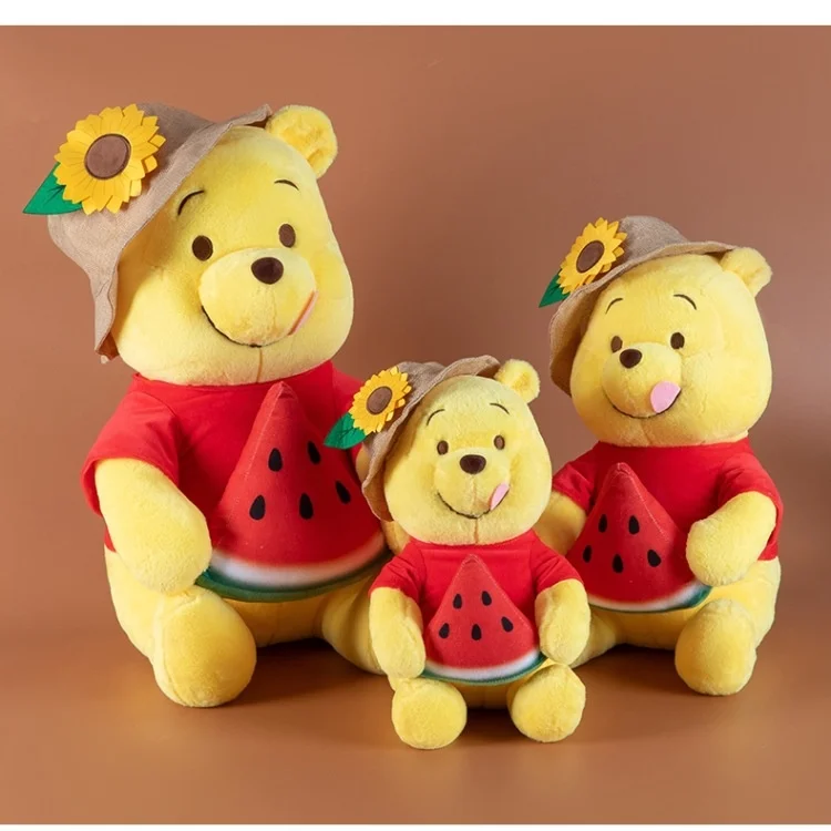 Watermelon Holding Winnie Bear Plush Toy Kawaii Cartoon Bear Stuffed Pillow Home Decoration  Pillow Sofa Cushion Birthday Gift