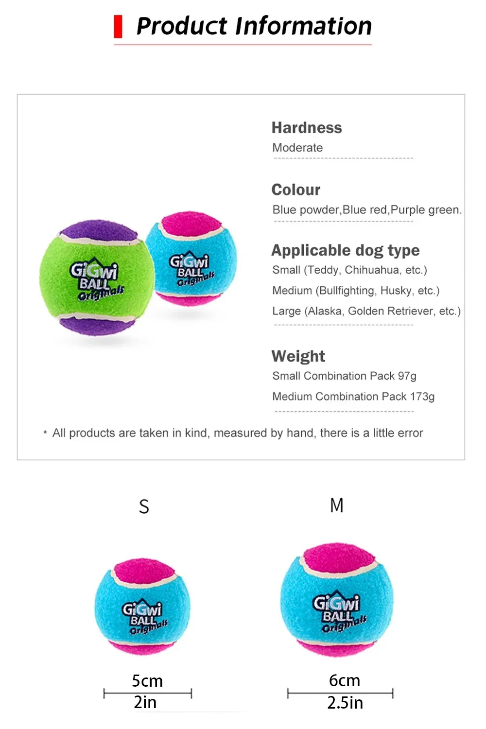 OUZEY 4Pcs/Set Pets Dog Squeaky Tennis Ball Toys Bite Resistant High Bounce Sound Rubber Ball for Small Medium Dogs Training Toy