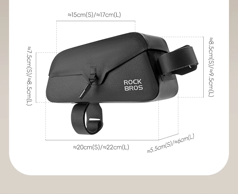 ROCKBROS Cycling Bag 0.6L Or 0.9L Magnetic Waterproof Road Bike Bag Front Beam Tube Bag Riding Bicycle Bag Accessories