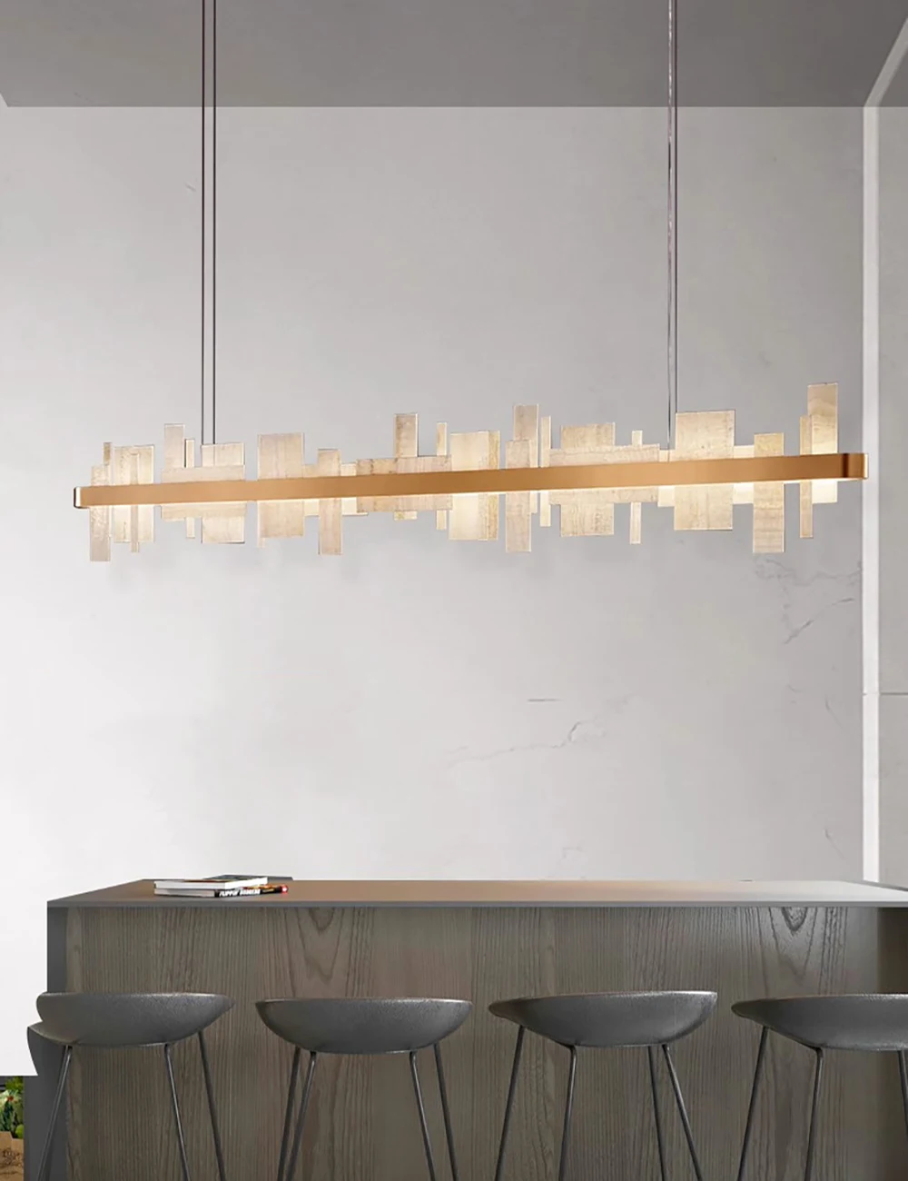 Shards Of Life Vintage Marble Collection LED Dimmable Chandelier Lighting Lustre Suspension Luminaire Lampen For Living Room