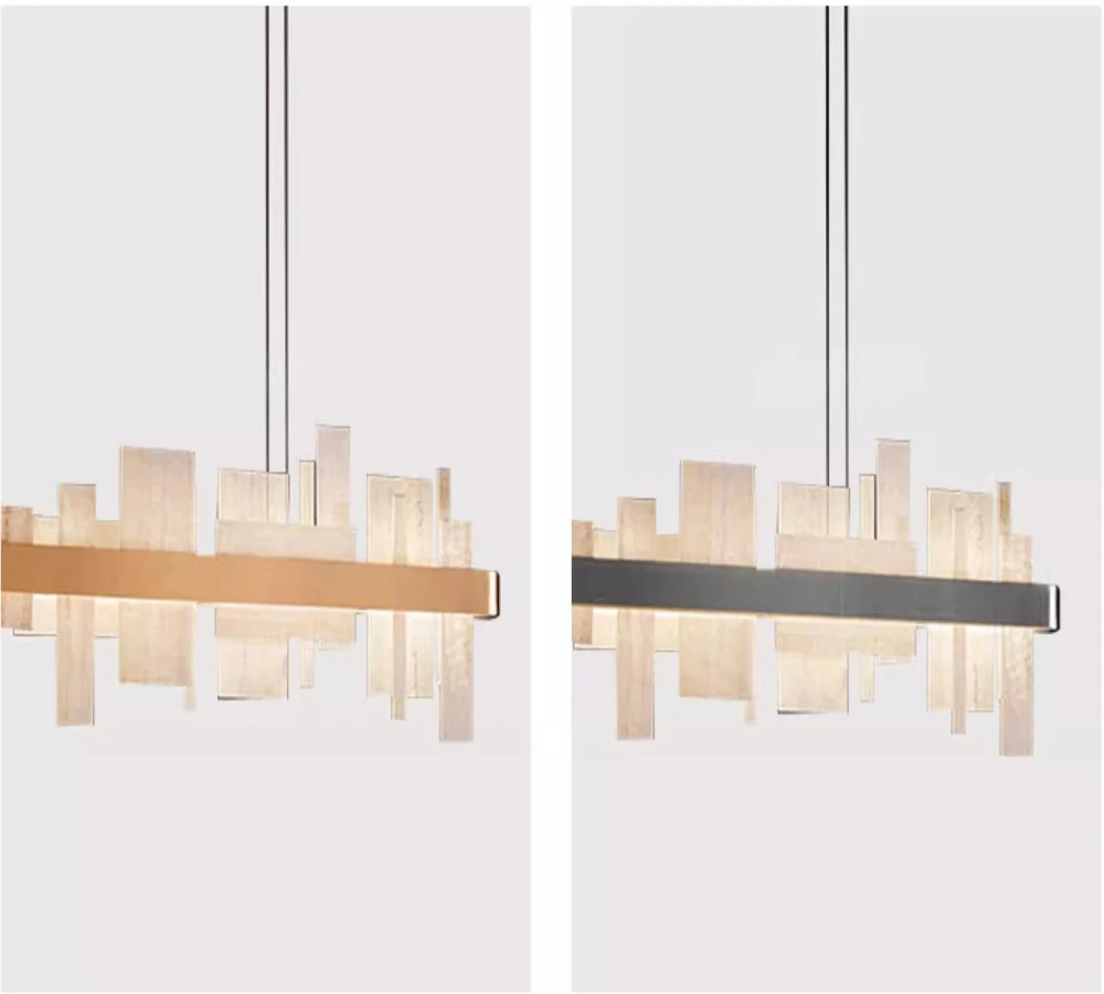 Shards Of Life Vintage Marble Collection LED Dimmable Chandelier Lighting Lustre Suspension Luminaire Lampen For Living Room