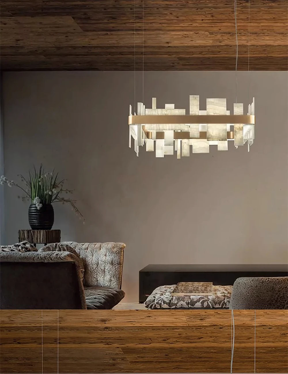 Shards Of Life Vintage Marble Collection LED Dimmable Chandelier Lighting Lustre Suspension Luminaire Lampen For Living Room