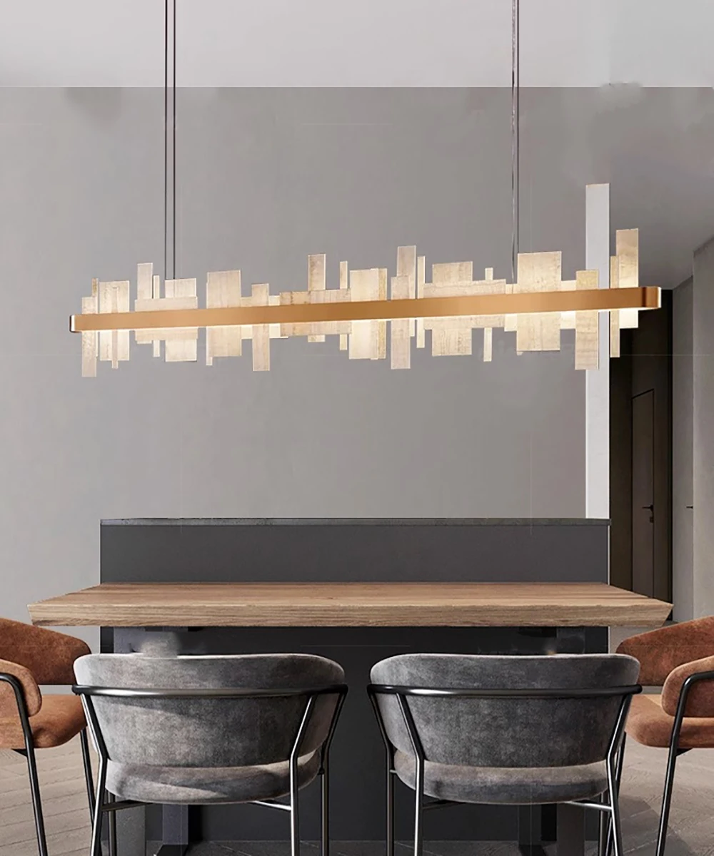 Shards Of Life Vintage Marble Collection LED Dimmable Chandelier Lighting Lustre Suspension Luminaire Lampen For Living Room