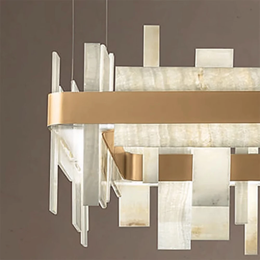 Shards Of Life Vintage Marble Collection LED Dimmable Chandelier Lighting Lustre Suspension Luminaire Lampen For Living Room
