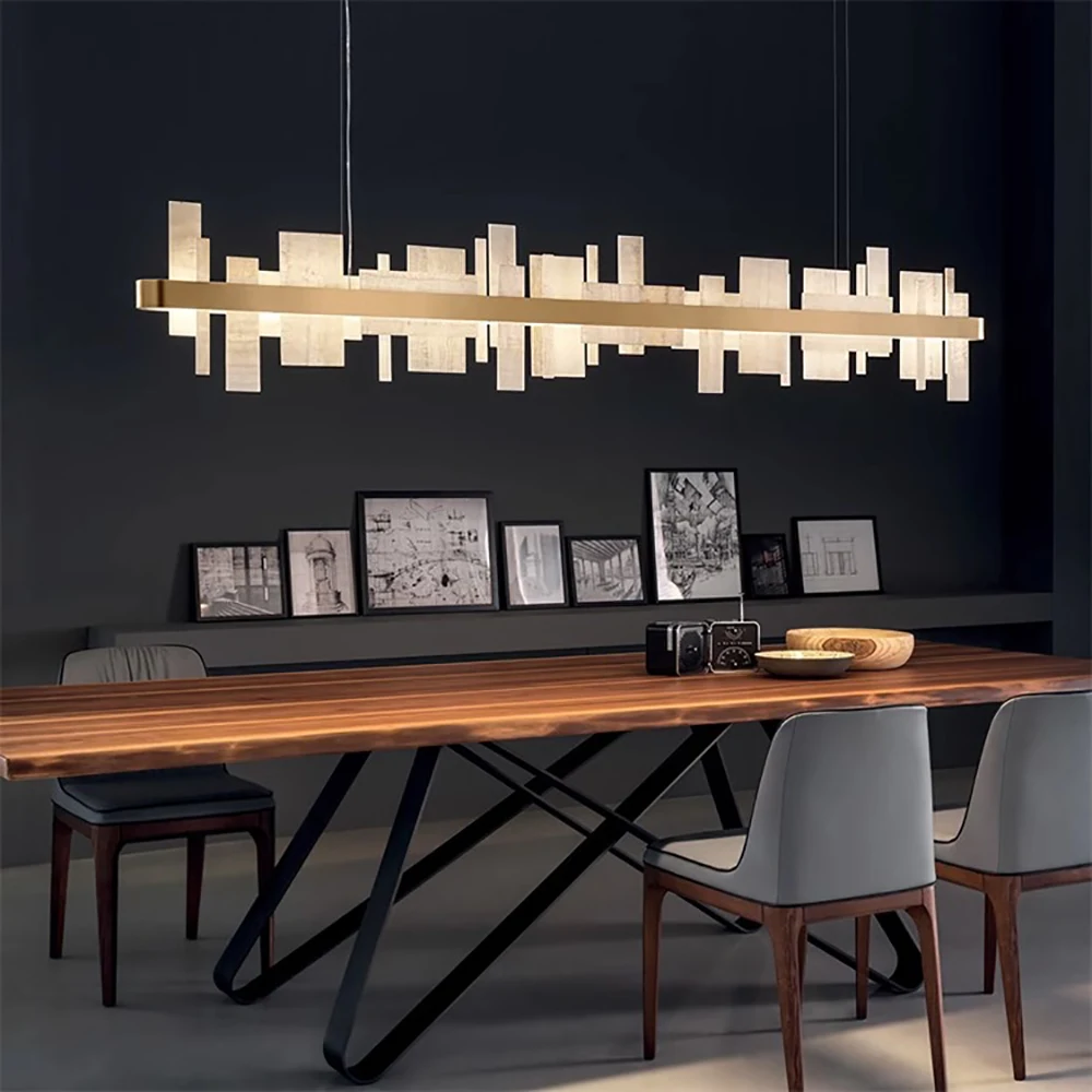 Shards Of Life Vintage Marble Collection LED Dimmable Chandelier Lighting Lustre Suspension Luminaire Lampen For Living Room