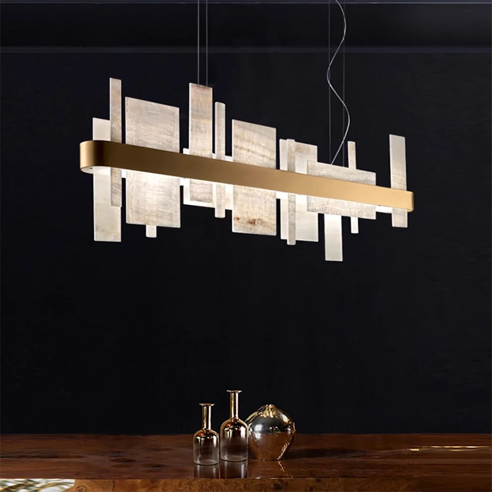 Shards Of Life Vintage Marble Collection LED Dimmable Chandelier Lighting Lustre Suspension Luminaire Lampen For Living Room