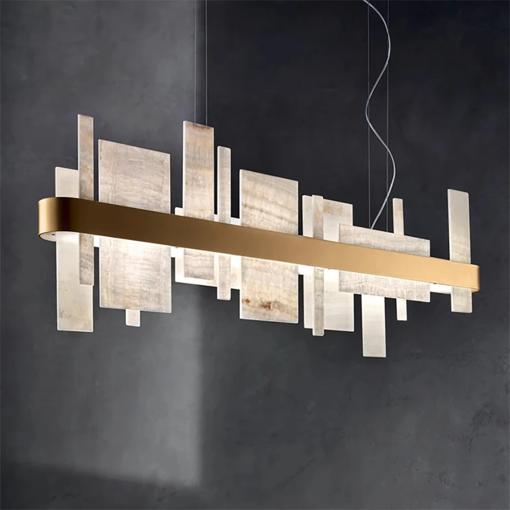 Shards Of Life Vintage Marble Collection LED Dimmable Chandelier Lighting Lustre Suspension Luminaire Lampen For Living Room