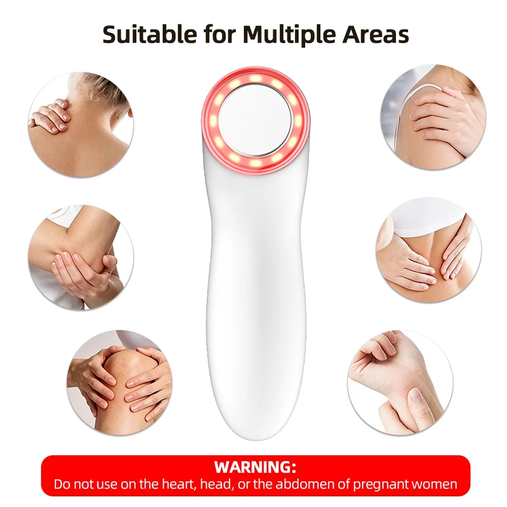 1MHz Handheld Ultrasound Physiotherapy Device Portable Body Massager with 3 Intensity Timer Settings for Muscle Relaxation