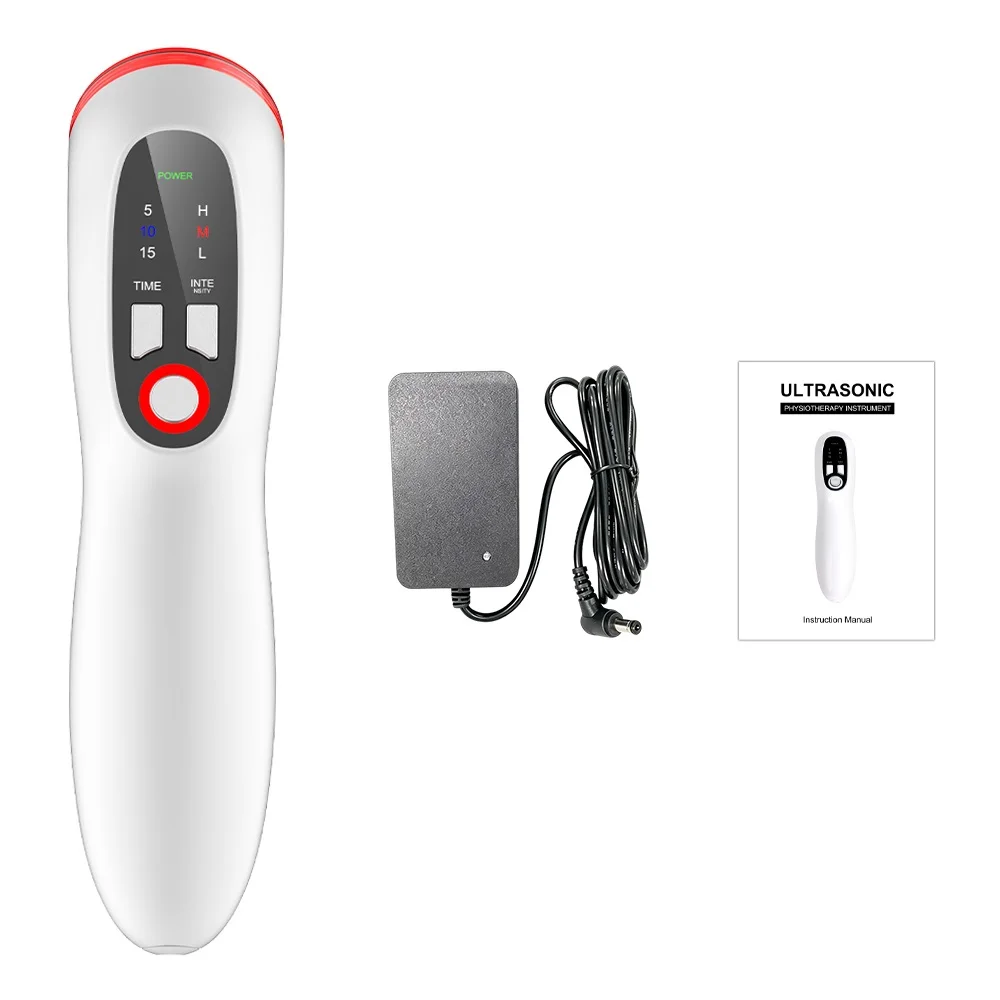 1MHz Handheld Ultrasound Physiotherapy Device Portable Body Massager with 3 Intensity Timer Settings for Muscle Relaxation