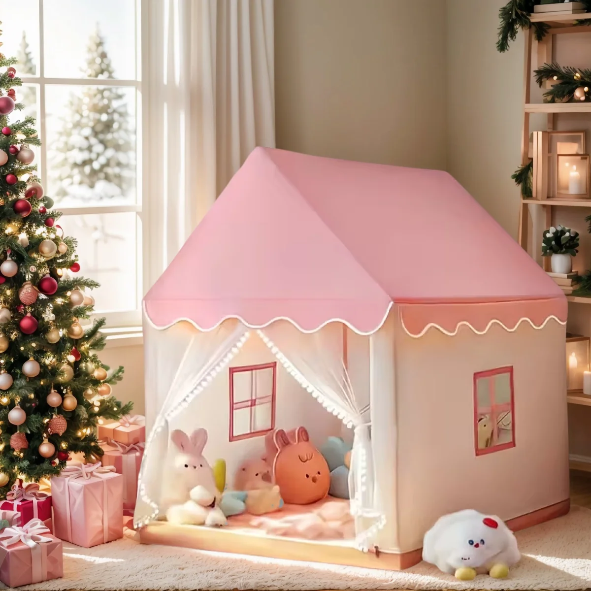 Princess Fairy Tale Castle Tent, Secret Space for Boys and Girls, Portable Children's Play Tent, Pretend Play Toy House, Great Holiday Gift, Halloween and Christmas Gift, Does Not Include Accessories and Lighting