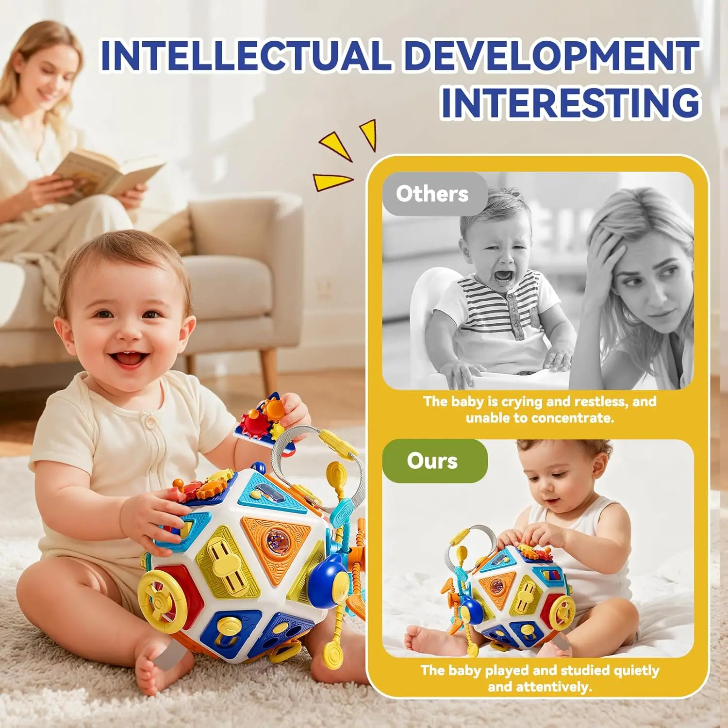 Baby Busy Board Activity Cube Toys Montessori Sensory Toys Toddler Fine Motor Early Educational Toy Travel Fidget Toys Gifts