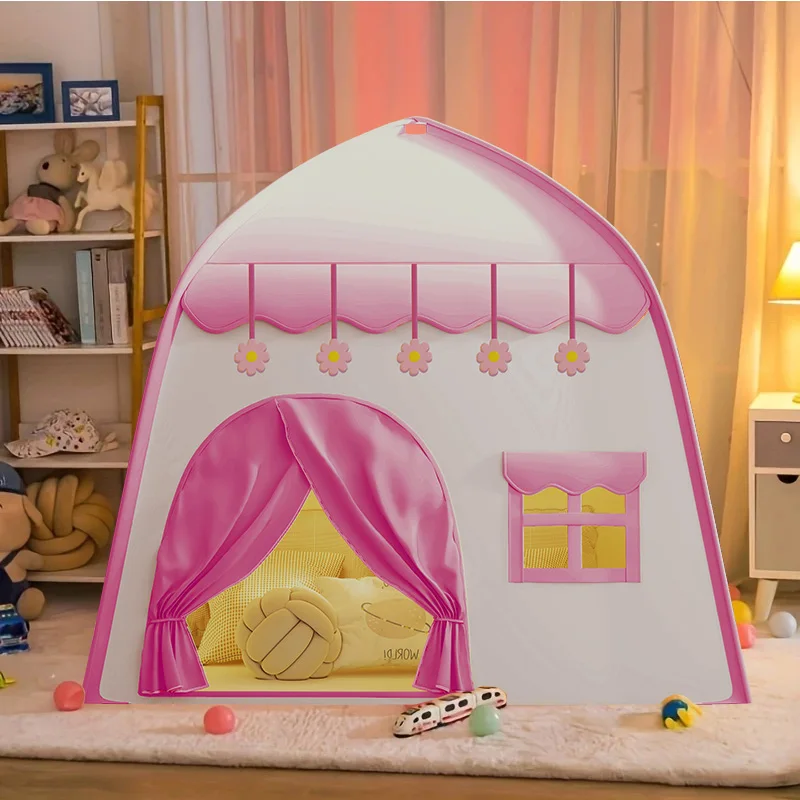 [Outdoor Recreation] Children's Party Game Tent, Blue Playhouse Toy with Yellow Star Design, Princess Girls' Fairy Tale Toy Castle, Beach Tent, Holiday Gift for Boys and Girls, Christmas Gift, Accessories Not Included