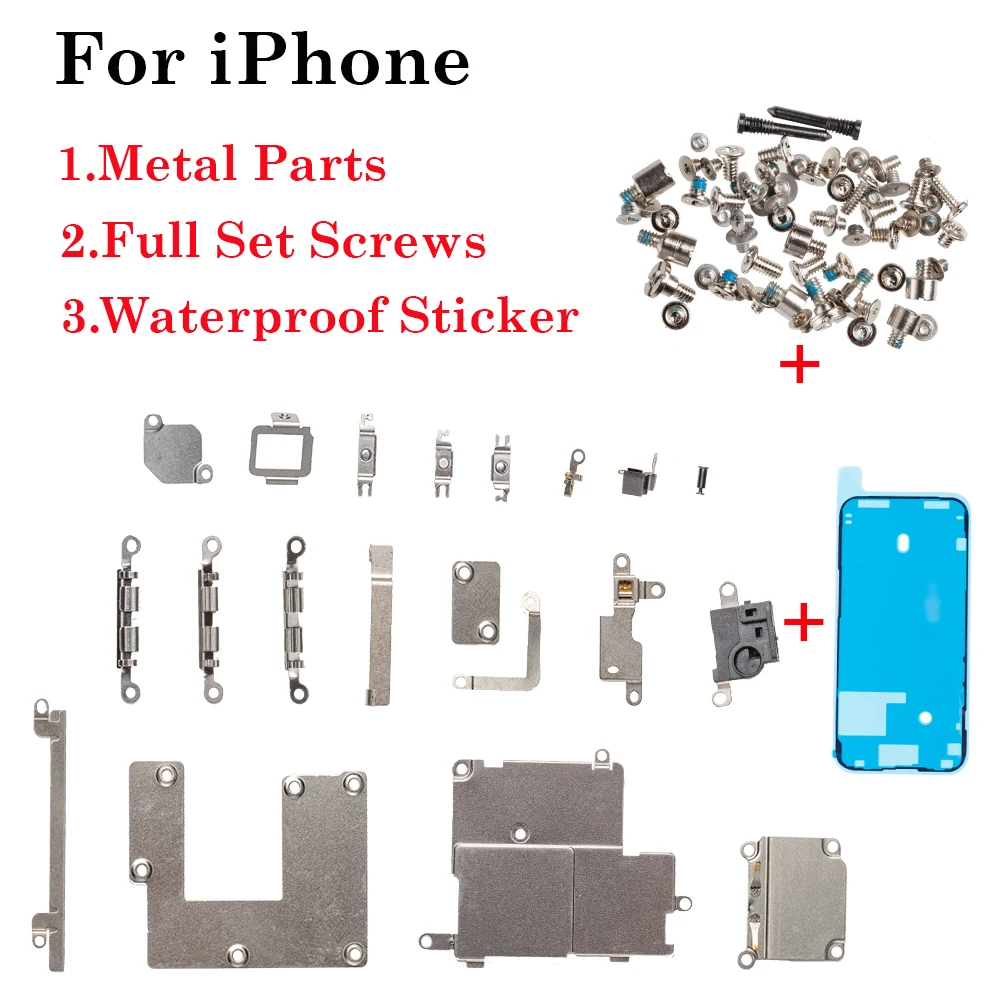 1set Full Inside Small Metal Parts Shield Plate Set Kit Holder Bracket For iPhone 6s 7 8 XS XR XS 11 12 13 14 15 16 Pro Max Plus
