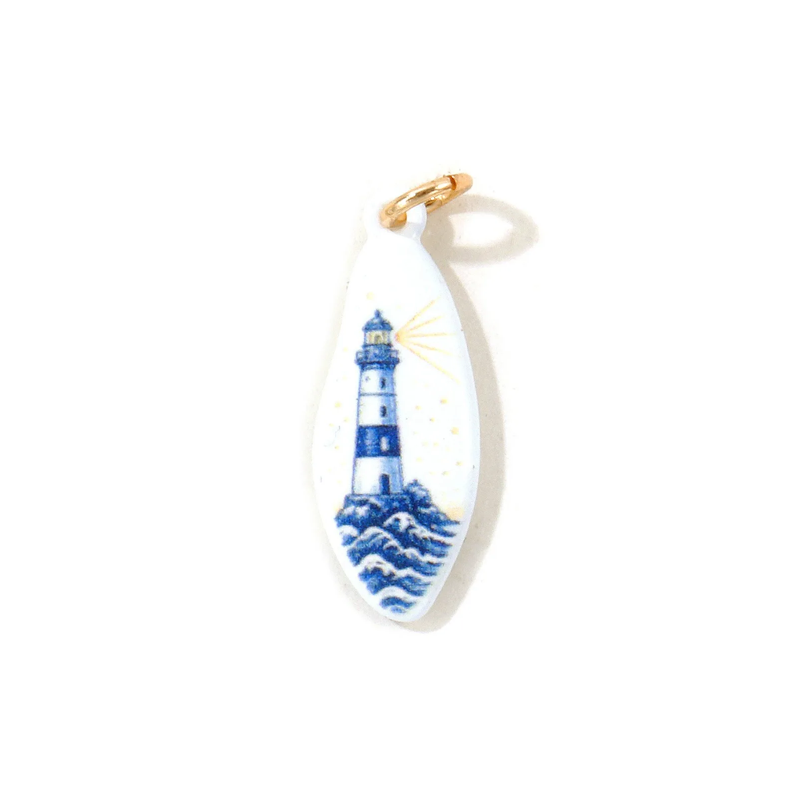 1pc New Ocean Jewelry Turtles Seahorses Drop Charms 18K Gold Plated Blue Double-sided Enamel Printed Brass Pendant DIY Jewelry