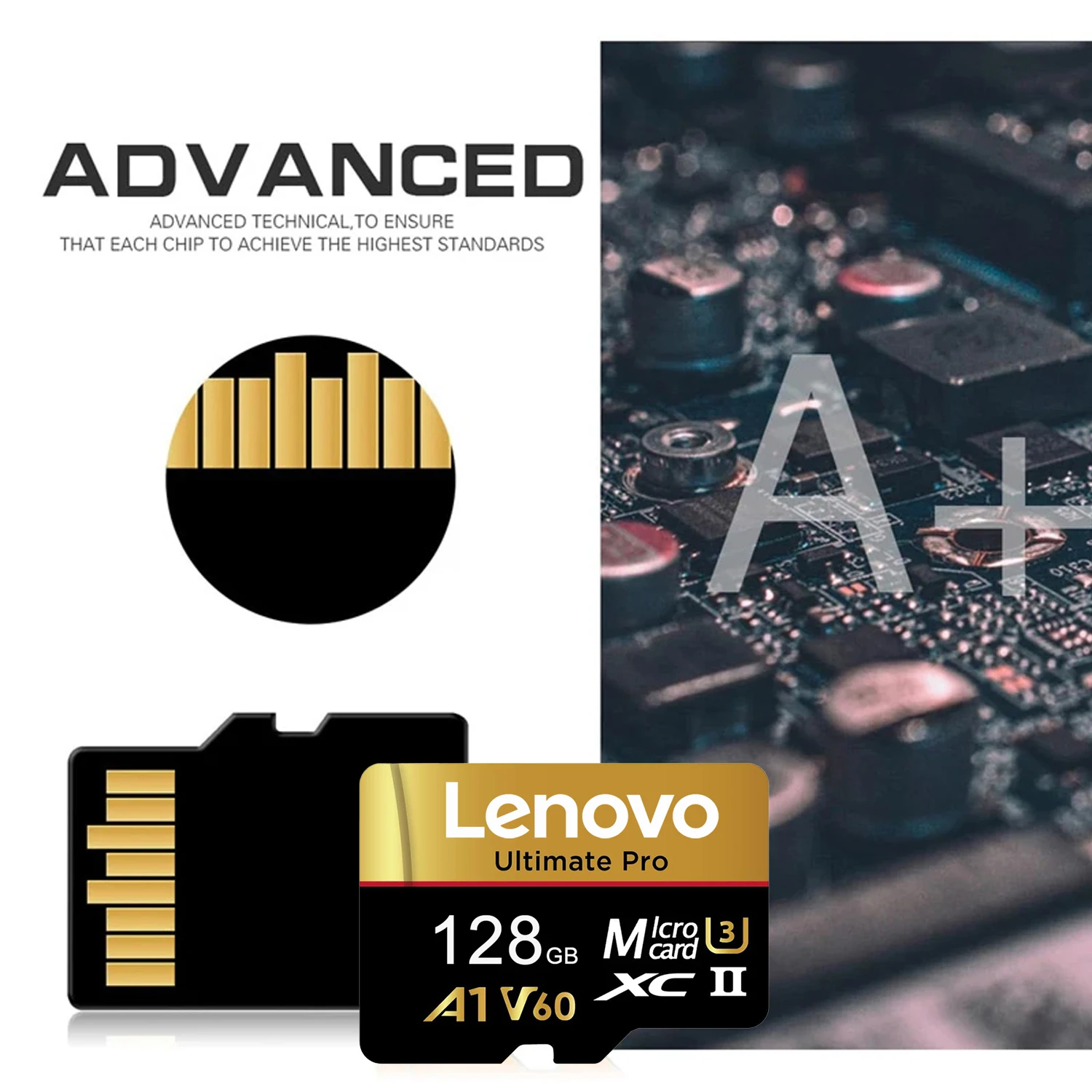 Lenovo SD Memory Card 512GB 256GB 128GB 64GB High Speed Micro SD Card V60 U3 TF Flash Cards 4K HD Waterproof for Phone/Tablet