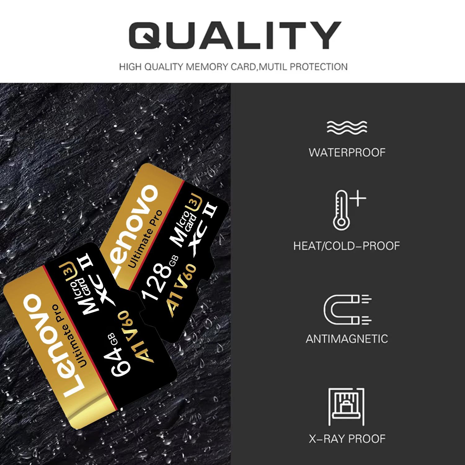 Lenovo SD Memory Card 512GB 256GB 128GB 64GB High Speed Micro SD Card V60 U3 TF Flash Cards 4K HD Waterproof for Phone/Tablet
