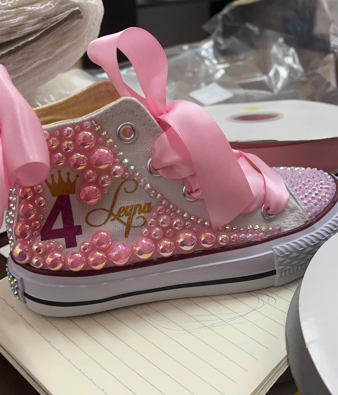 Dollbling Shinny Sparkly Crystal Rhinestone Red Christmas Canvas Shoes Wedding Bridal Flower Girl First Communion Sneakers