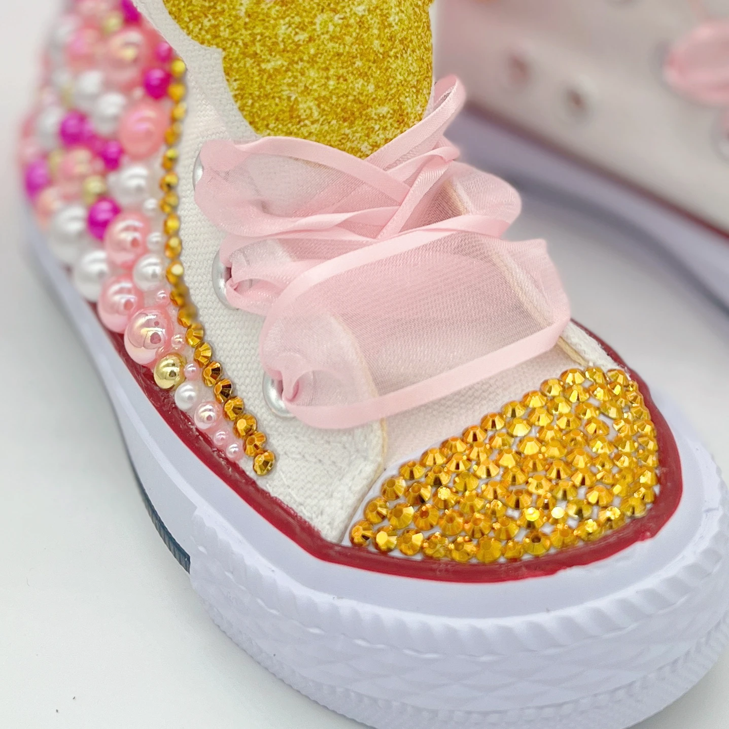 Dollbling Shinny Sparkly Crystal Rhinestone Red Christmas Canvas Shoes Wedding Bridal Flower Girl First Communion Sneakers