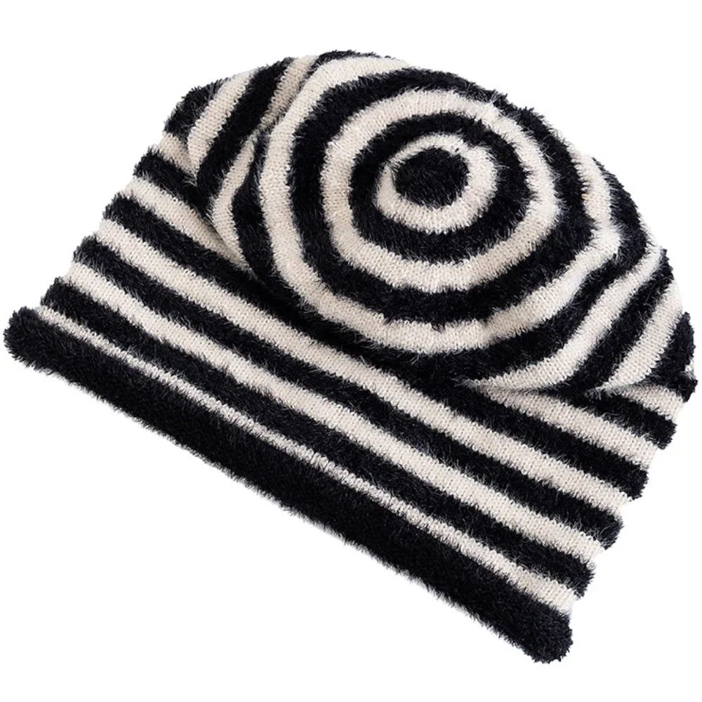 Hot Sale Fashion Woman Slouchy Beanie Casual Stripe Design Y2K Winter Hats For Female