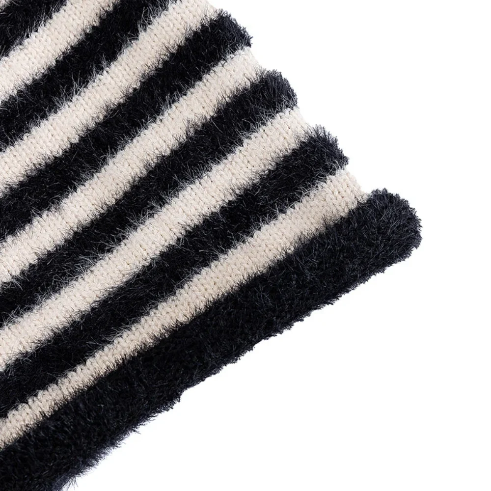 Hot Sale Fashion Woman Slouchy Beanie Casual Stripe Design Y2K Winter Hats For Female