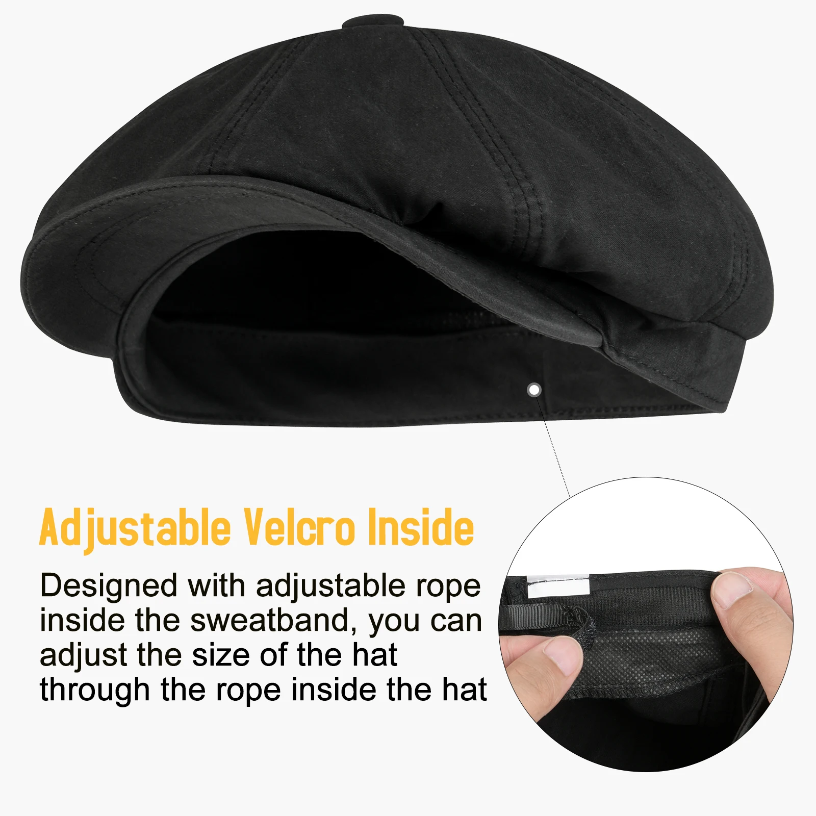 BOTVELA Men's Newsboy Gatsby Hat 100% Cotton Vintage Flat Ivy Driving Cabbie Cap