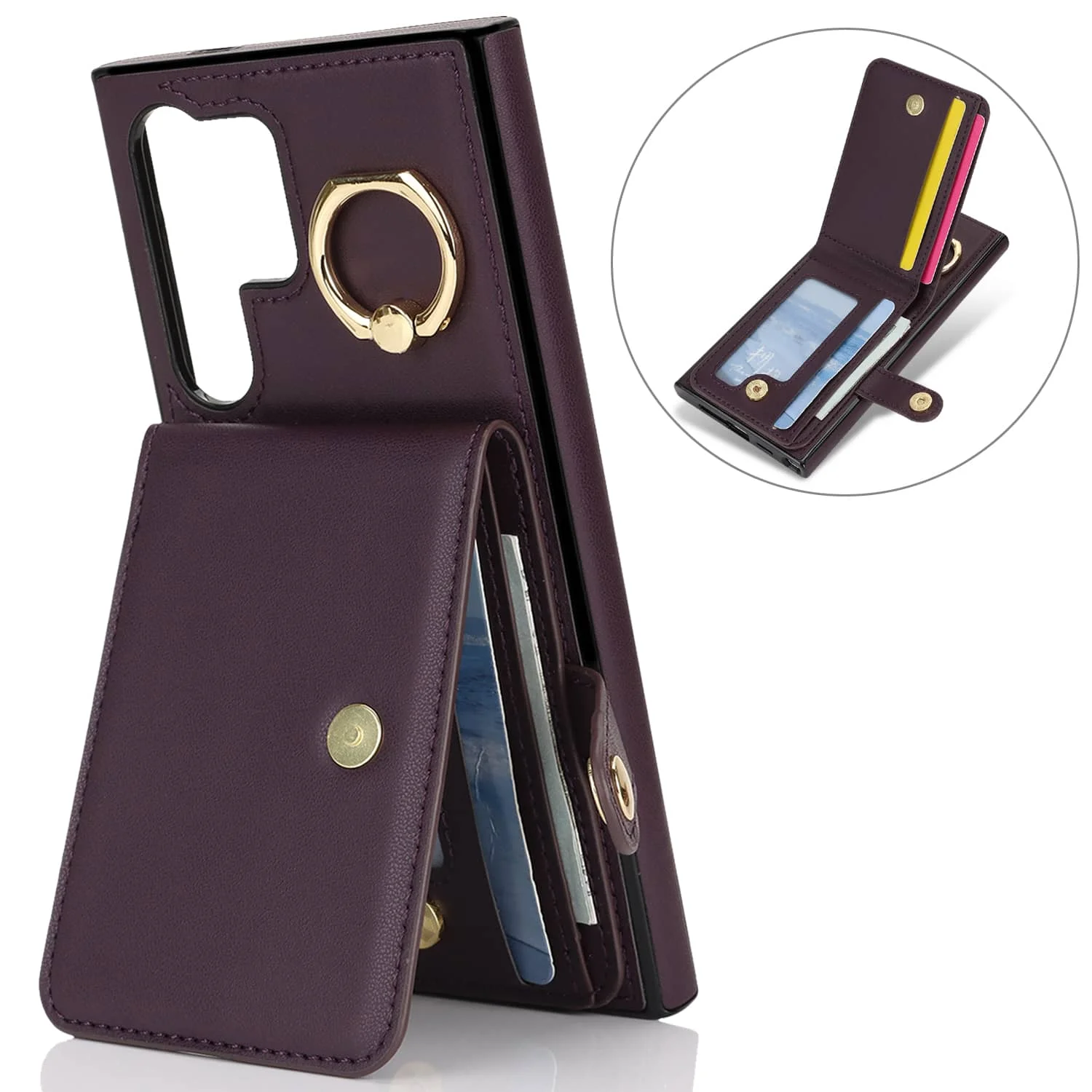 for Samsung Galaxy S26/S25/S24/S23/S22 Ultra/S23 FE/Note 20 Ultra Wallet Case with Card Holder,Flip Folio Book PU Leather Cover