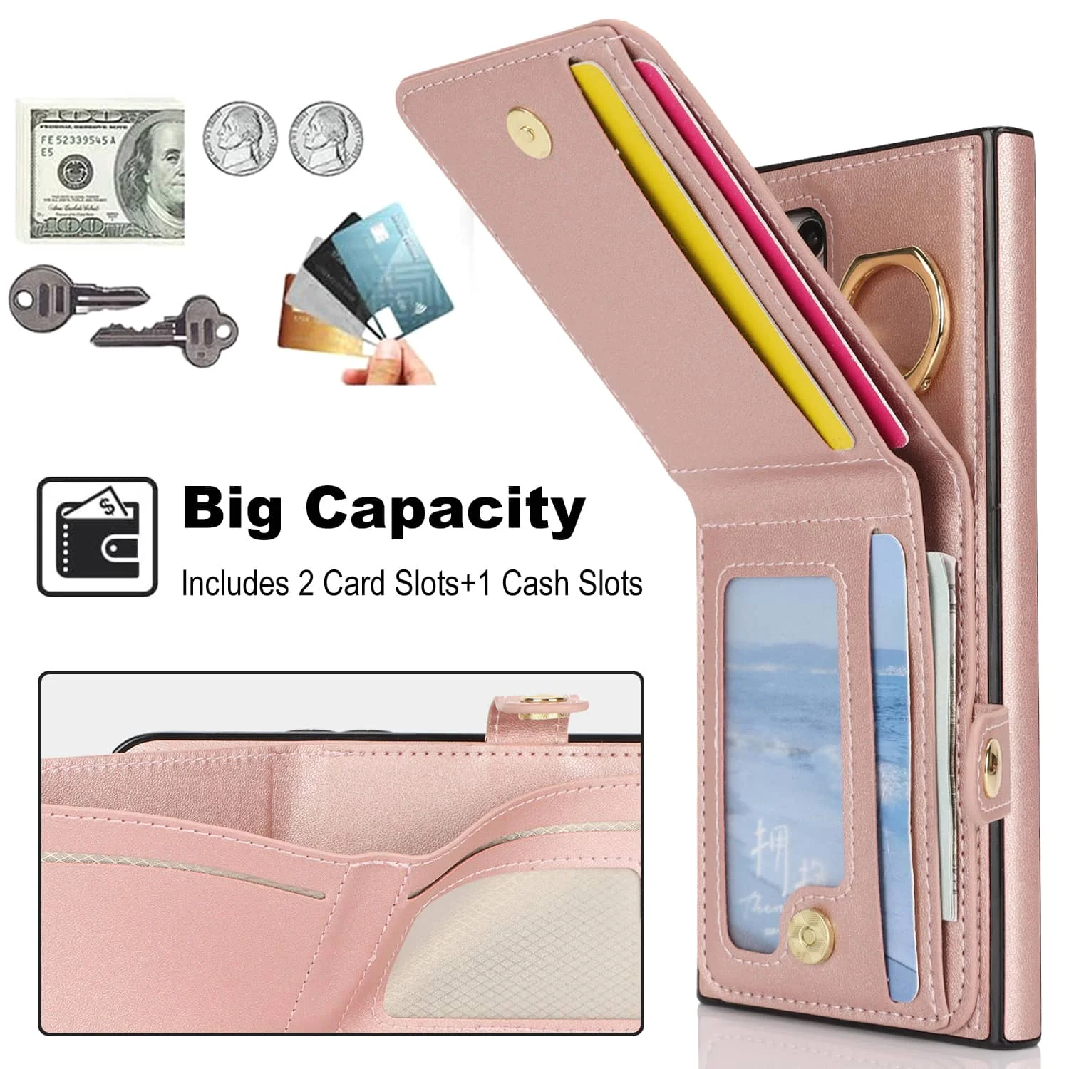 for Samsung Galaxy S26/S25/S24/S23/S22 Ultra/S23 FE/Note 20 Ultra Wallet Case with Card Holder,Flip Folio Book PU Leather Cover