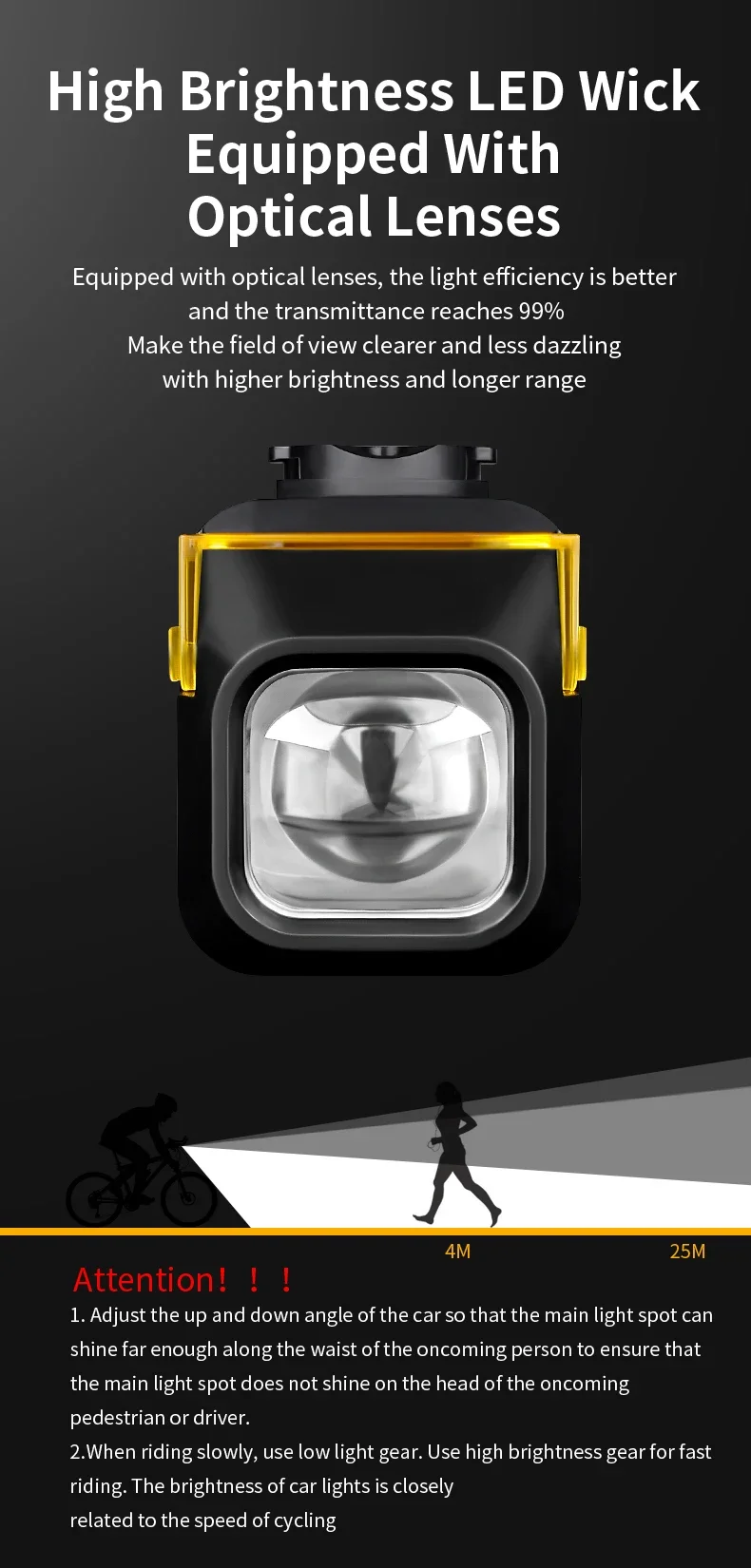 1200Lumen Bicycle Light Aluminum Alloy 4000Mah Type-C Charging Bicycle Headlight With Dustproof Lampshade Bicycle Front Light