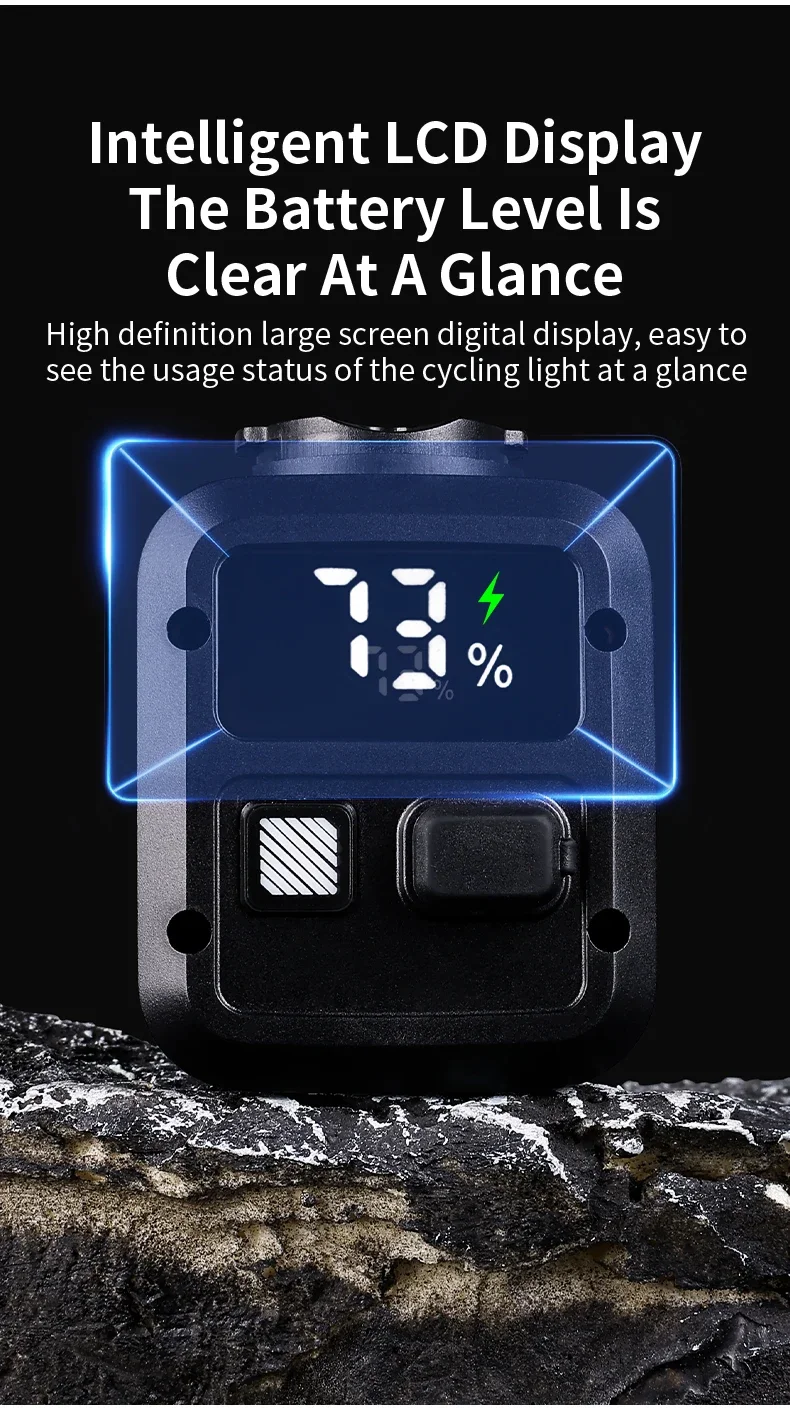 1200Lumen Bicycle Light Aluminum Alloy 4000Mah Type-C Charging Bicycle Headlight With Dustproof Lampshade Bicycle Front Light