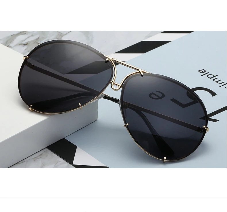 2025 New Fashion Pilot Sunglasses Women Oversized Luxury Sun Glasses For Female Cool Mirror Vintage Lady Gradient Shades UV400