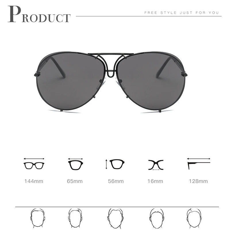 2025 New Fashion Pilot Sunglasses Women Oversized Luxury Sun Glasses For Female Cool Mirror Vintage Lady Gradient Shades UV400