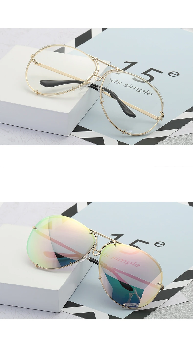 2025 New Fashion Pilot Sunglasses Women Oversized Luxury Sun Glasses For Female Cool Mirror Vintage Lady Gradient Shades UV400