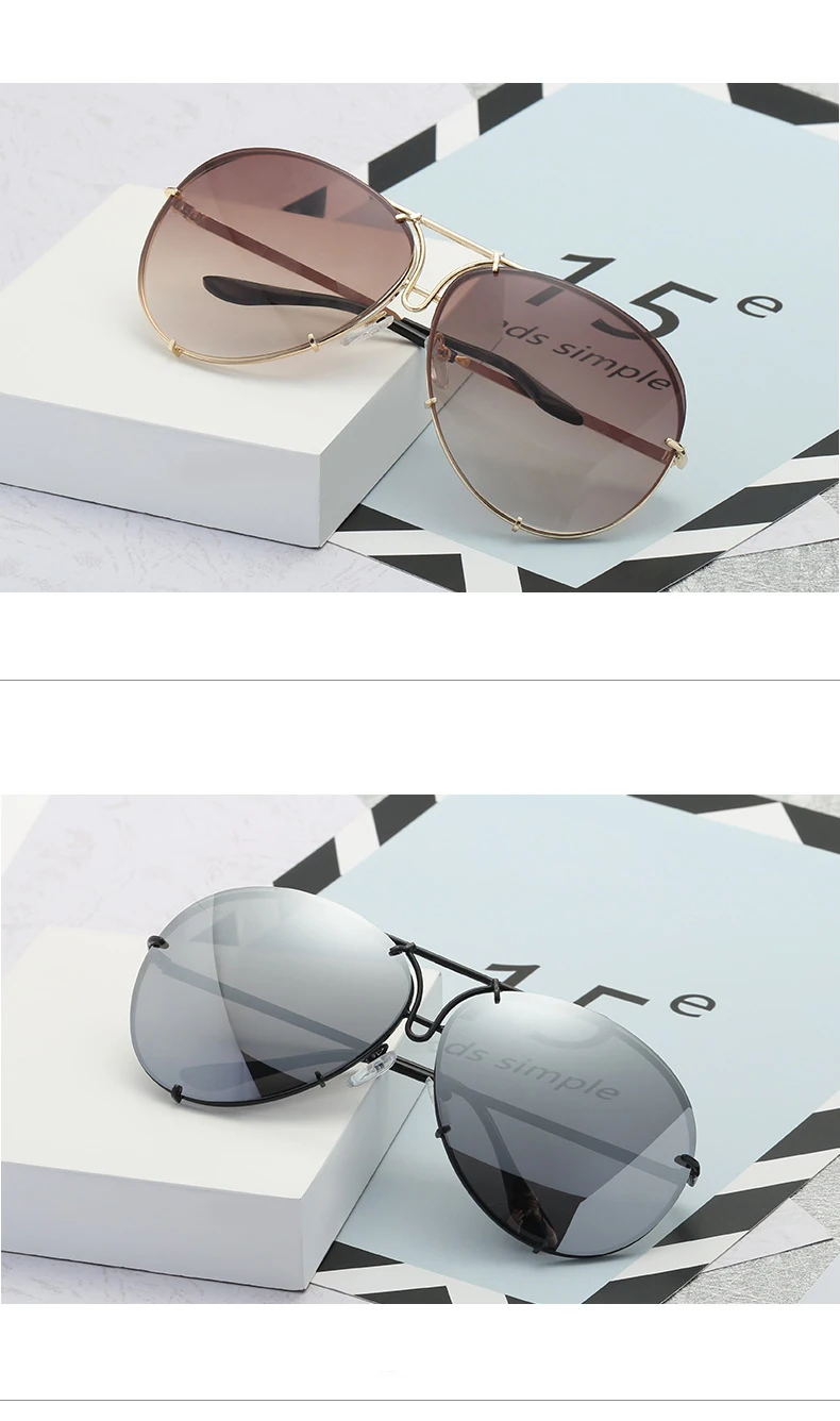 2025 New Fashion Pilot Sunglasses Women Oversized Luxury Sun Glasses For Female Cool Mirror Vintage Lady Gradient Shades UV400