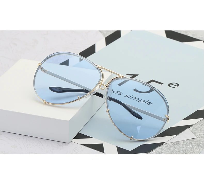 2025 New Fashion Pilot Sunglasses Women Oversized Luxury Sun Glasses For Female Cool Mirror Vintage Lady Gradient Shades UV400