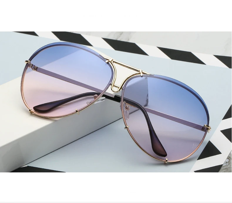 2025 New Fashion Pilot Sunglasses Women Oversized Luxury Sun Glasses For Female Cool Mirror Vintage Lady Gradient Shades UV400