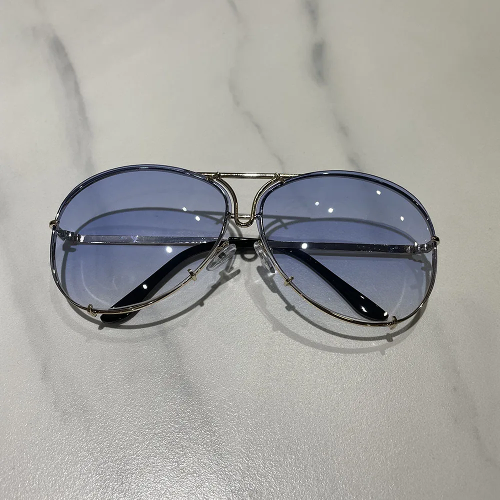 2025 New Fashion Pilot Sunglasses Women Oversized Luxury Sun Glasses For Female Cool Mirror Vintage Lady Gradient Shades UV400