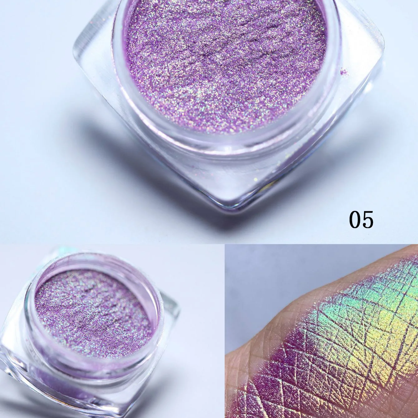 1Jar Polarized Chrome Nail Powder Chameleon Pigment Powder Pearl Luster Dual Color Magic Mirror Powder for Nail Art Decoration*@