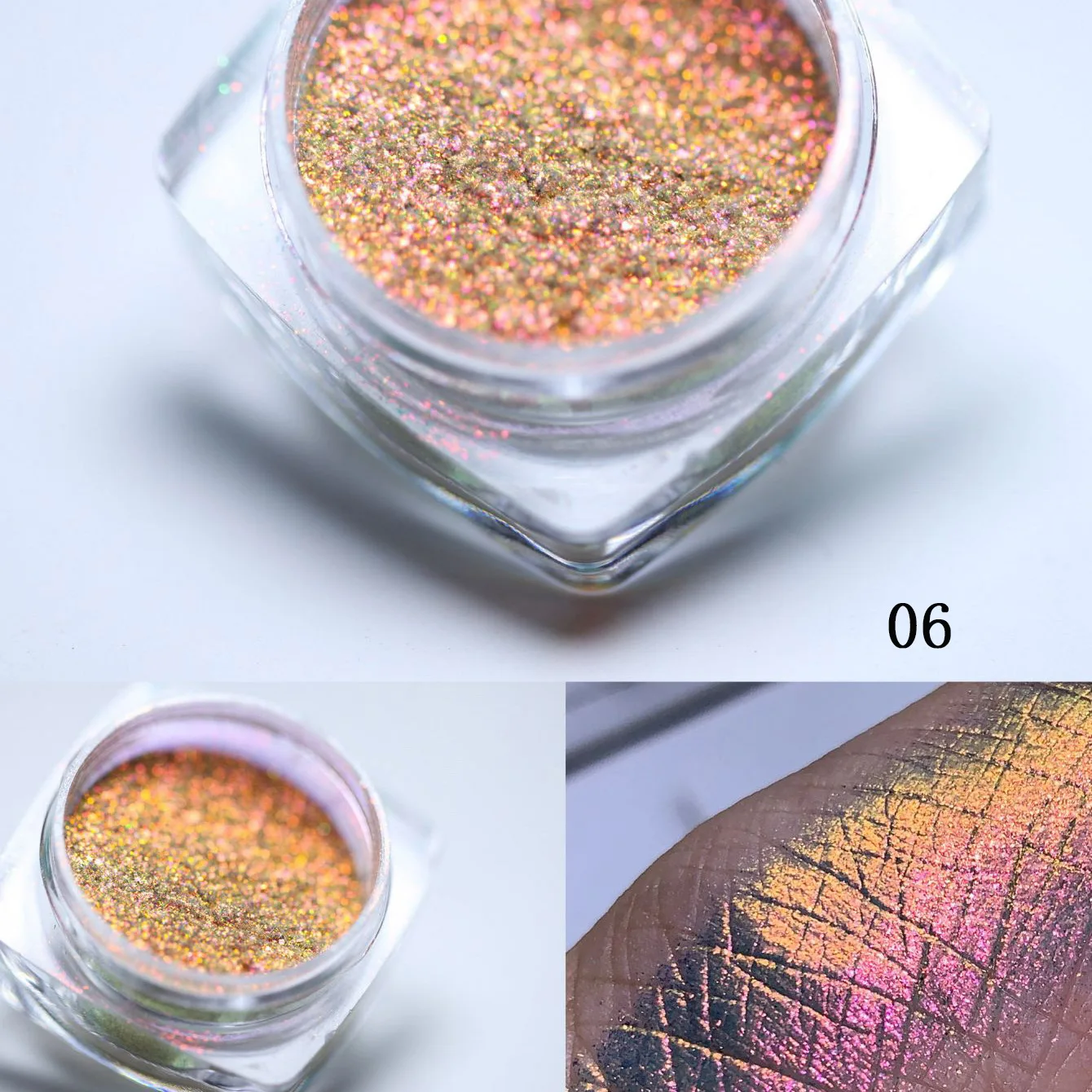 1Jar Polarized Chrome Nail Powder Chameleon Pigment Powder Pearl Luster Dual Color Magic Mirror Powder for Nail Art Decoration*@