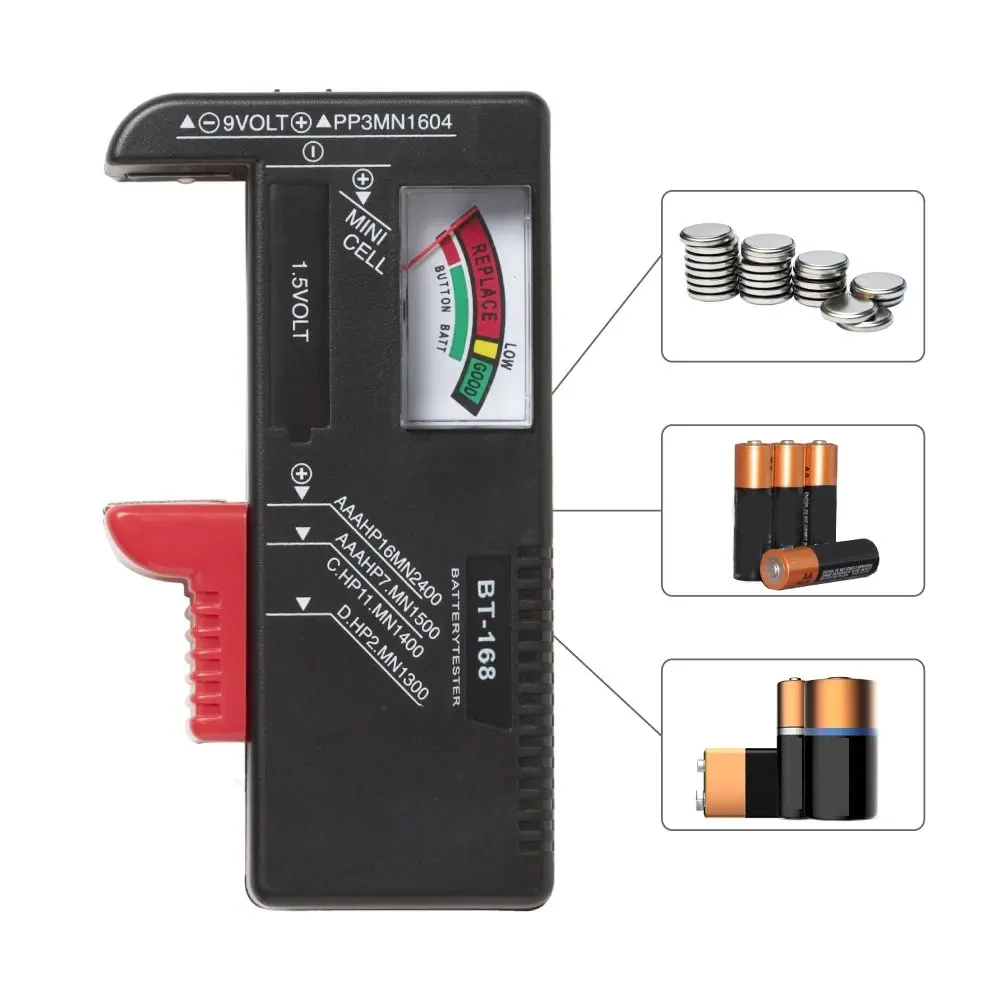 Universal BT168 Digital Battery Tester Volt Checker for AA AAA 9V Button Multiple Size Battery Tester Voltage Meter Tools BT-168
