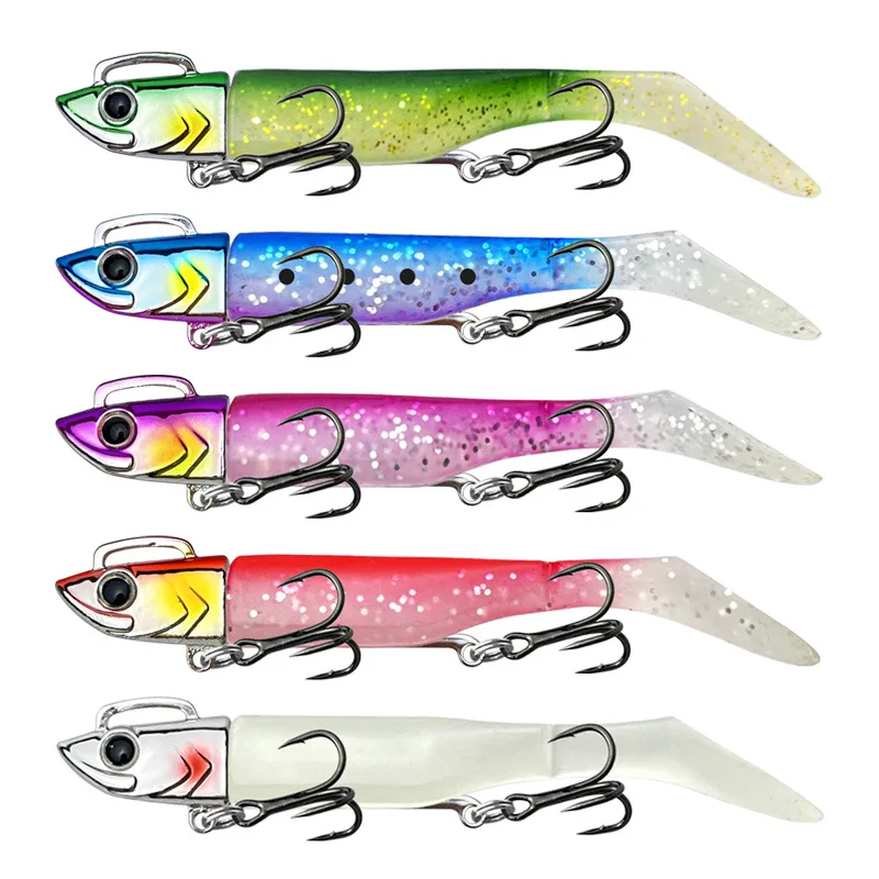 Soft Lure Vibration Jig Head Hooks 30g37g43g Artificial Bait for Perch Pike Bass Fishing Lure Sea Silicon Bait for Fishing