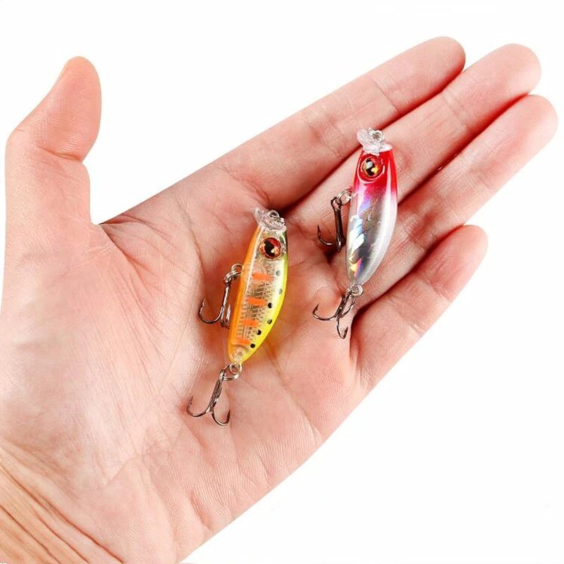 1pcs mini Minnow Fishing Lures Wobblers 3.5cm 2.7g slowly Sinking Trout Artificial Hard Bait Bass Crankbait Carp Fishing tackle
