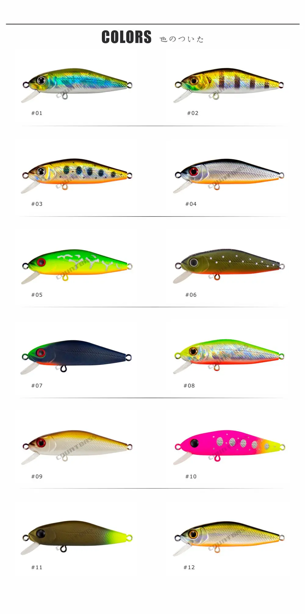 COUNTBASS Minnow Wobblers Angler's Fishing Lures Floating Shad Jerk Your Bait , Diving Depth 0.8-1m Leurre Hard Baits 55mm 4.7g