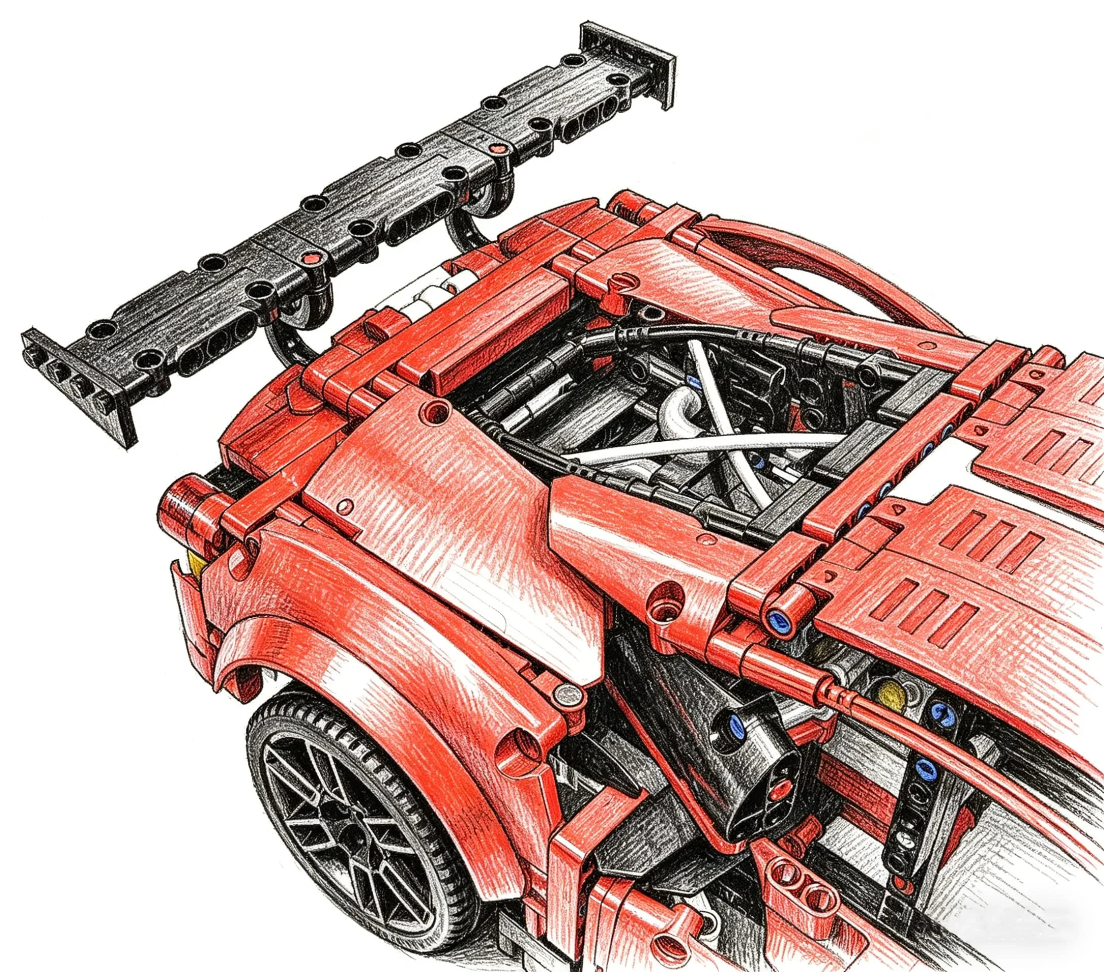 1684PCS 1:8 Scale Sports Racing Car Building Blocks Model Kit DIY Collectible Vehicle Toy for Home Office Display Birthday Gifts
