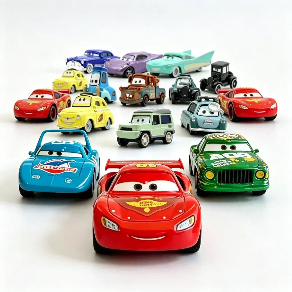 @Pixar Cars Diecast Metal Alloy Model Car Lightning McQueen The King Frank Guido Luigi Movie Character Toy Car Collectible Gifts