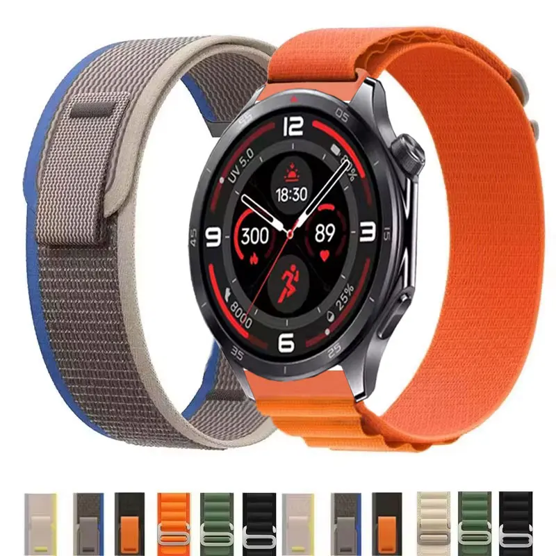 22mm Alpine Loop Straps For OnePlus Watch 3 Bands 2 2R 46mm Trail Nylon Bracelet For OPPO Watch X X2 4 Pro/Mi Watch 2 Pro S4 S3