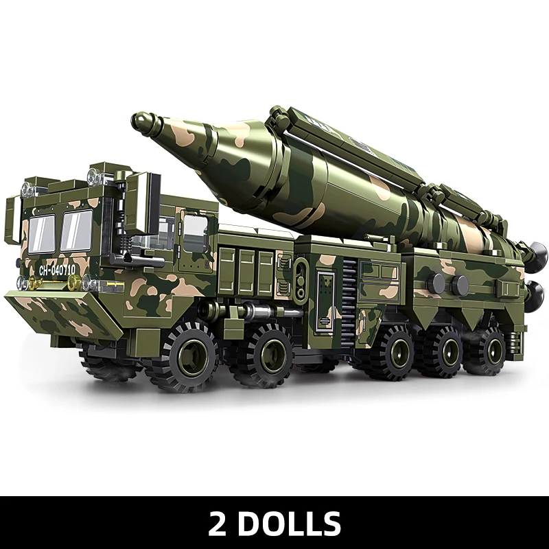Missile Vehicle Building Blocks Military Truck Brick Tank Building Blocks Missile Launcher Model Boys Toys Kids Toys
