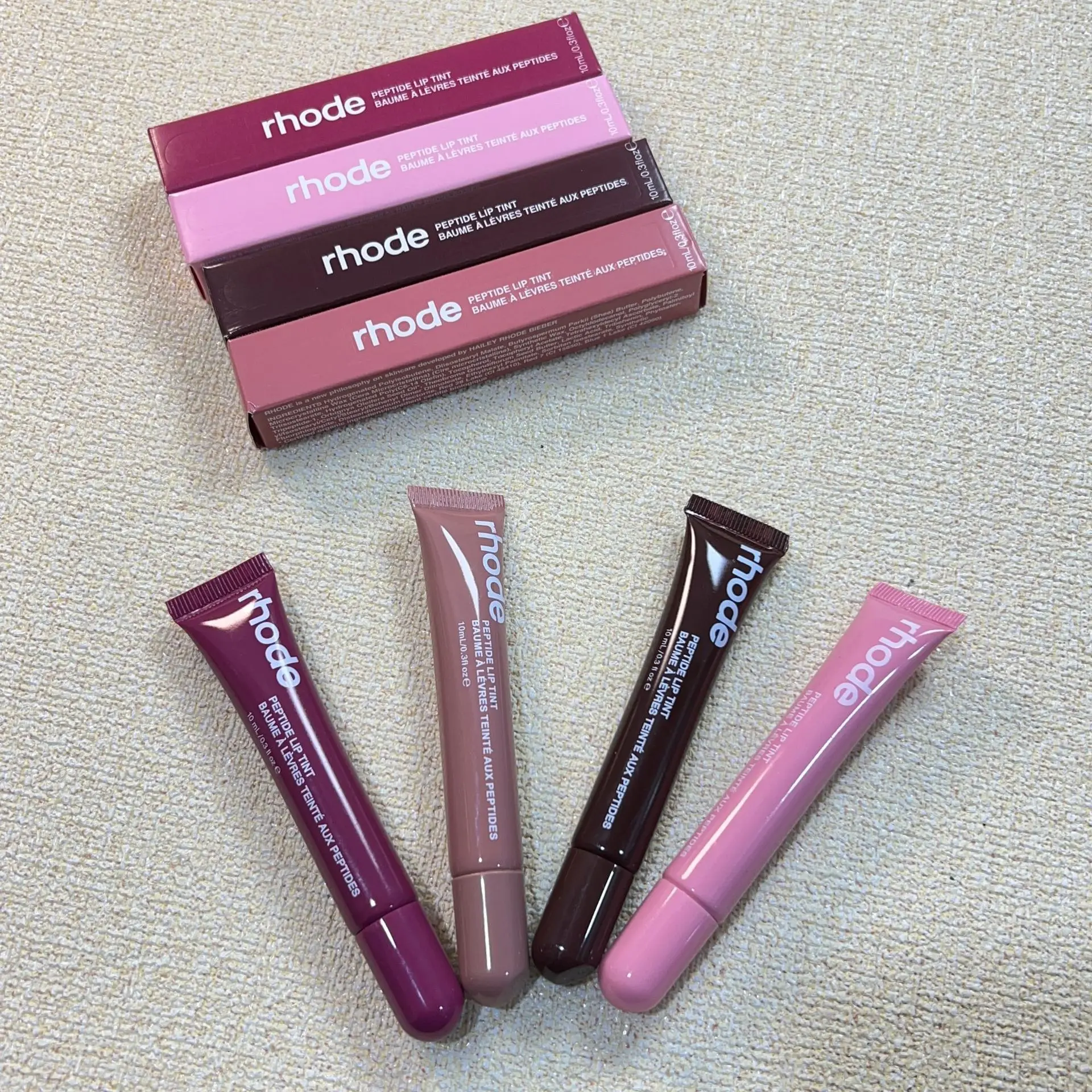 Rhodeskin Limited Edition Lip Gloss Ribbon Espresso Toast Caramelized Banana Moisturizer Lipstick Pocket Blush Cream Stick New