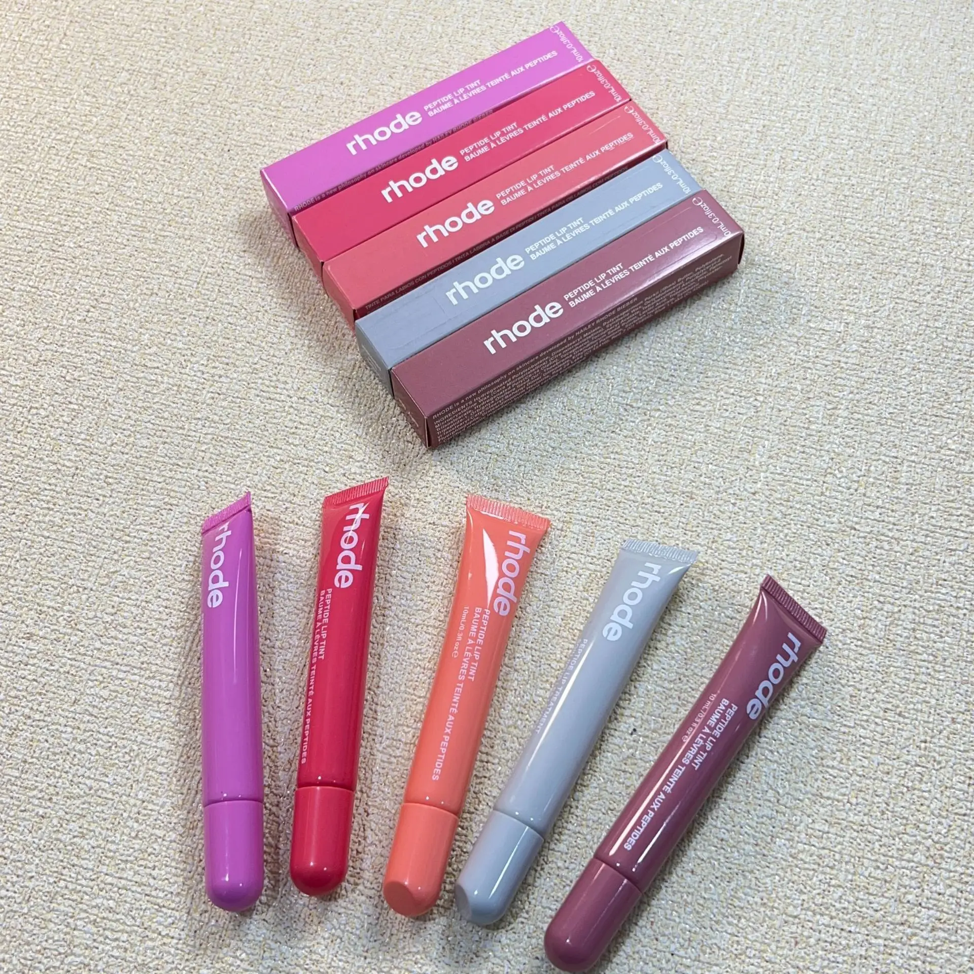 Rhodeskin Limited Edition Lip Gloss Ribbon Espresso Toast Caramelized Banana Moisturizer Lipstick Pocket Blush Cream Stick New