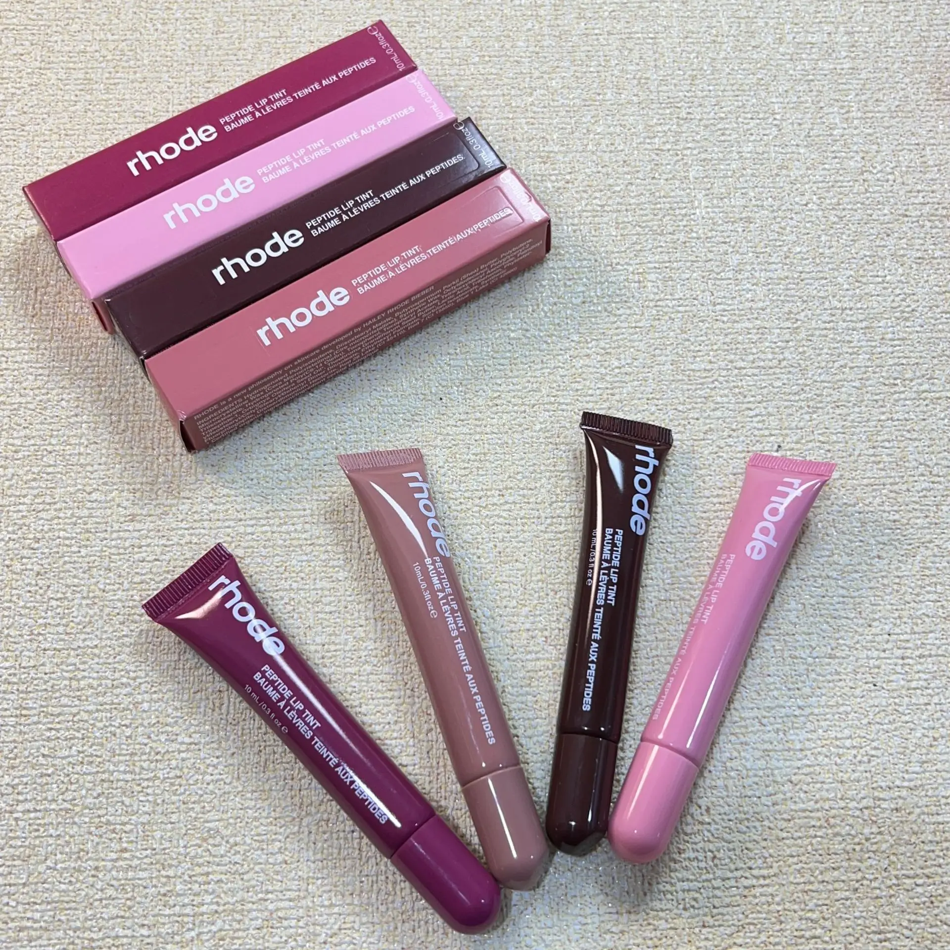 Rhodeskin Limited Edition Lip Gloss Ribbon Espresso Toast Caramelized Banana Moisturizer Lipstick Pocket Blush Cream Stick New