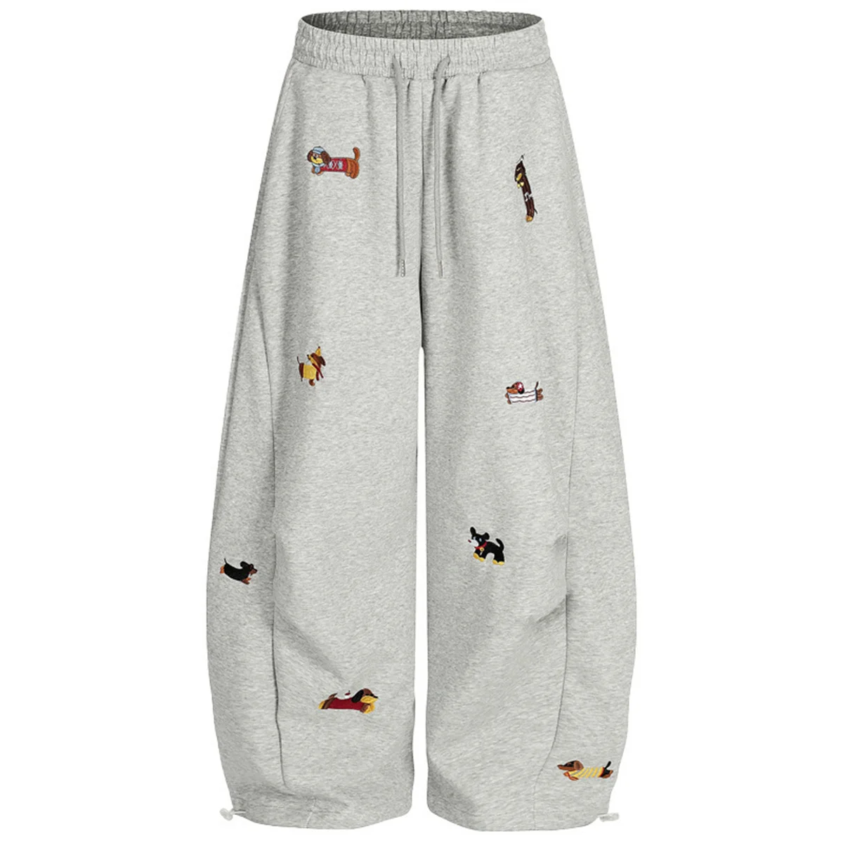 Embroidery Sausage Dog Sweatpants Loose Casual Joggers Wide Leg Couple Streetwear Fun Fashion Comfortable Pants Baggy Sweatpants